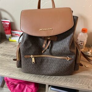 Michael Kors Brown and Tan Backpack